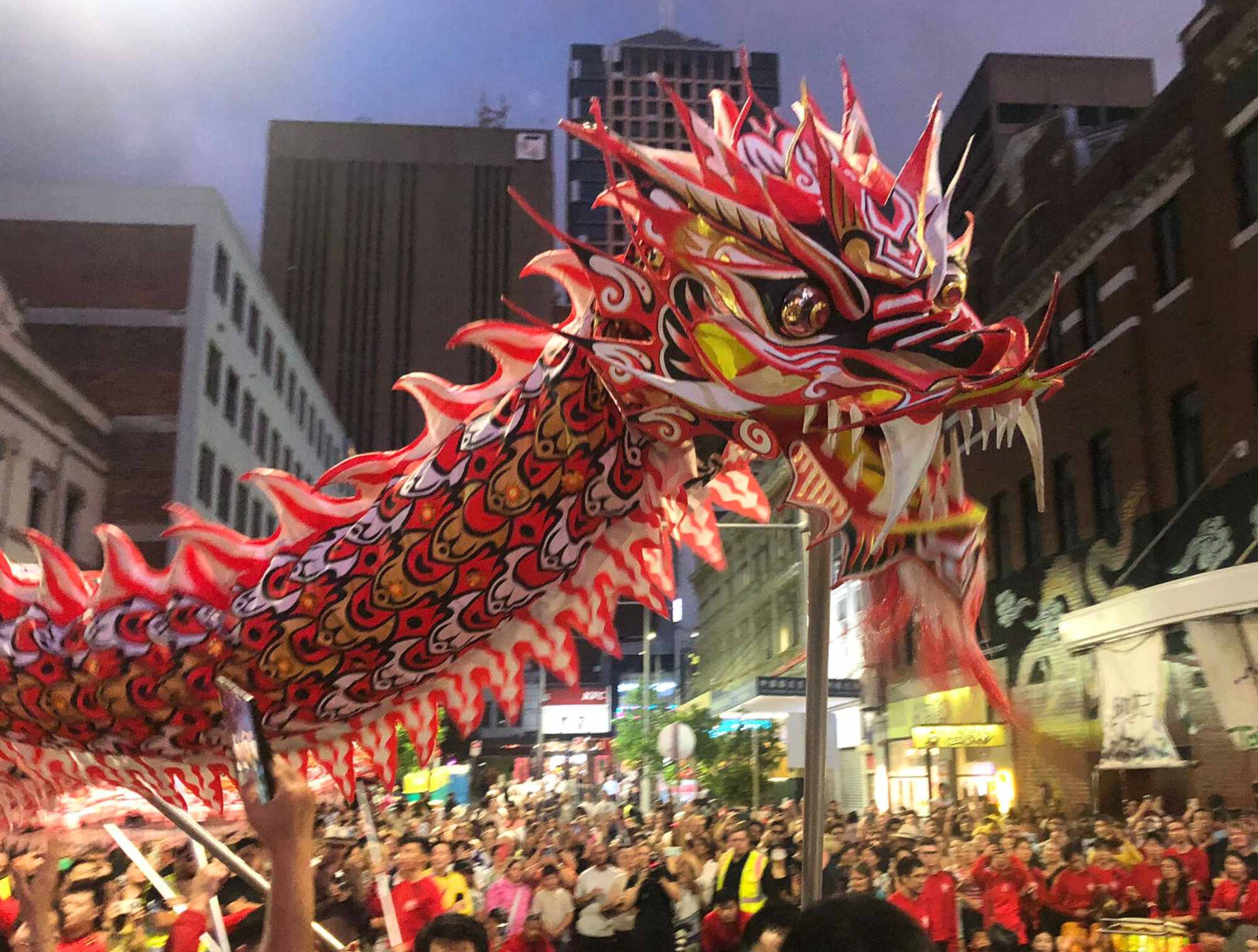 traditional performance during Sydney Lunar New Year festivities in Sydney Chinatown