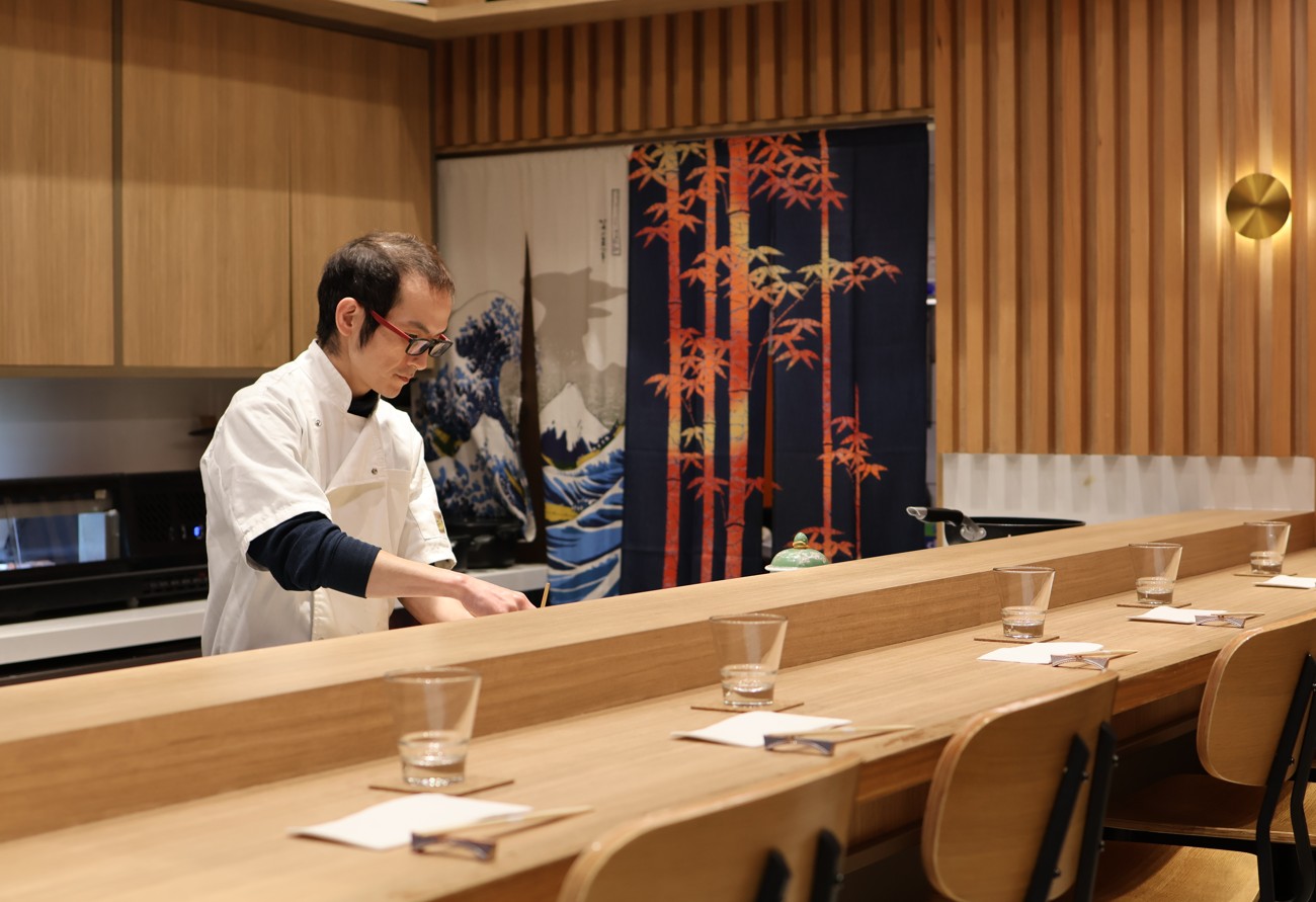 Chef Shinji inside Japanese restaurant Sushi Sei in Haymarket