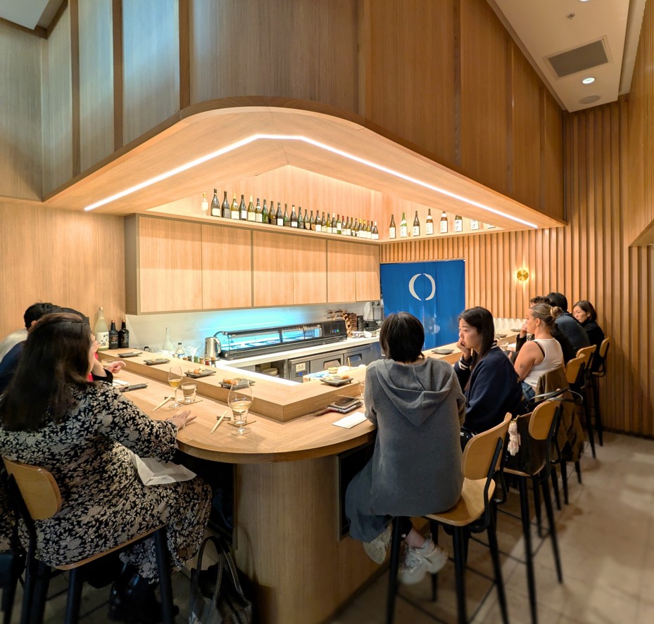 Polished zen wooden interior of omakase restaurant Sushi Sei in Darling Square Sydney